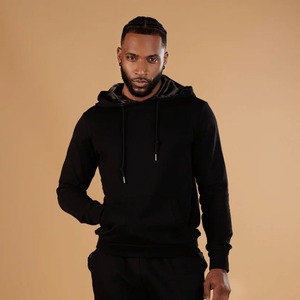 Qualité supérieure vierge 400 GSM polaire Satin doublé pull à capuche Logo personnalisé surdimensionné respirant hommes à capuche Satin Hoodies - Product Image 3