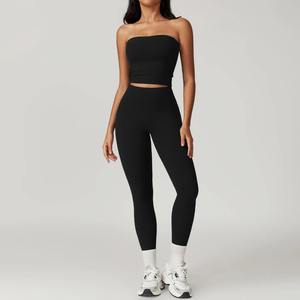 Custom Buttery Soft Four-Way Stretch Breathable Gym Fitness Sets Cut Shape <b>Leggings</b> Nude Activewear <b>Workout</b> Yoga Sets <b>Pocket</b> - Product Image 6