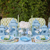 Ensemble de lanternes pagodes bleues faites à la main au design accrocheur pour la décoration de la maison, des fêtes et des vacances, fabriqué à partir des meilleures fibres de rotin, best-seller