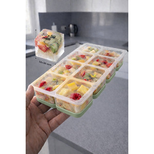 Moule à glaçons en silicone antiadhésif de grande taille, 8 pièces, 50x50 mm, moule à glaçons carré en plastique facile à démouler - Product Image 3