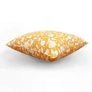 Floral Handblock Linen Pillow Cover Soft <b>Cushion</b> Case Designer <b>Fabric</b> Home | 18x18 | 20x20 |16x16 - Product Image 2