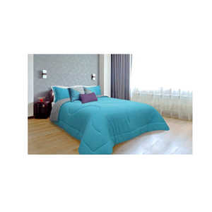 Set di biancheria da letto QS con tappetino turchese grigio collezione trapunta ad aria - Product Image 3