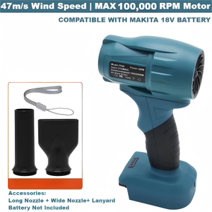 Souffleur sans fil de qualité industrielle 380W, haute vitesse, puissant, éliminateur de poussière et d'eau, ventilateur à fort débit d'air, portable, batterie lithium <span class=keywords><strong>18V</strong></span> - Product Image 2