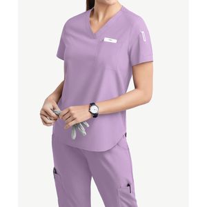 ชุดสครับสำหรับผู้หญิงชุดสครับผ้ายืดใส่สบายเหมาะกับคลินิกทันตกรรมคอวีขายส่ง - Product Image 6