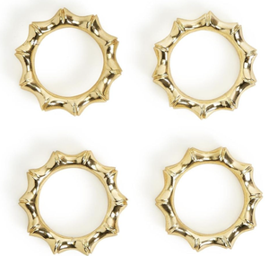 Rond de serviette moderne en aluminium moulé avec logo personnalisé Porte-serviettes forme ronde doré poli Ensemble de 4 ronds de serviette - Product Image 1