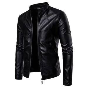 Veste en cuir noir classique Coupe ajustée Fermeture éclair intégrale avec col montant pour un usage décontracté et moto Veste pour homme - Product Image 5