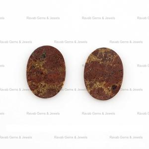 Haute qualité 12x19mm plat ovale brun lave cuivre pierre précieuse vernis naturel lisse calibré taille pour bijoux pierres précieuses en vrac - Product Image 2