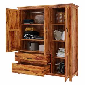 Armoire de chambre à coucher moderne en bois massif artisanal avec tiroirs pour hôtels et appartements par Java Wood Furniture - Product Image 4