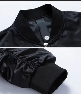 Veste d'hiver en coton pour hommes avec logo personnalisé OEM stock de marque privée avec fermeture à glissière livraison directe style bombardier - Product Image 2