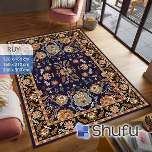 Tapis Shufu moderne antidérapant en flanelle, ensemble de tapis d'intérieur confortables et propres, design abstrait élégant, poils moyens, fabriqué à la machine - Product Image 1