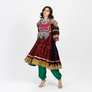 Vestidos afganos bordados de terciopelo Lajward vestido afgano lapislázuli vestido kuchi afgano al por mayor en Alemania - Product Image 1