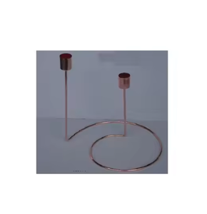 Candelabro Nórdico Geométrico de Dos Cabezas, Soporte Alto de Metal Dorado de Lujo para Velas, Accesorios de Iluminación para Decoración del Hogar - Product Image 1