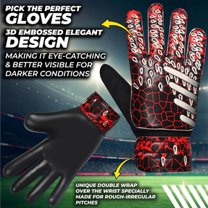 Gants de gardien de but de football en cuir professionnel, logo personnalisé, respirant, fermeture à scratch, entraînement en plein air, unisexe - Product Image 2