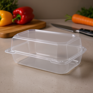 Boîte de conservation alimentaire en PET avec couvercle à charnière 9''x5''x3.5'' - Product Image 3
