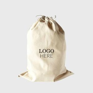 Grand sac en coton naturel de 8 oz avec cordon de serrage, biologique, recyclable, réutilisable, impression par transfert thermique avec logo personnalisé pour le rangement d'artisanat - Product Image 2