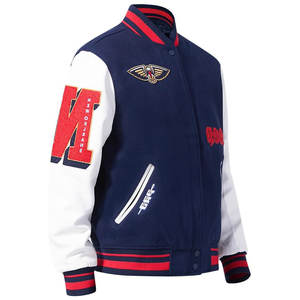 Vente en gros de veste universitaire de haute qualité pour hommes, manches en cuir brodé en chenille, veste universitaire Letterman de baseball personnalisée - Product Image 5