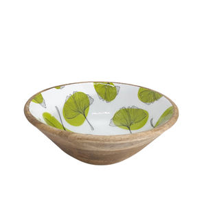 Ustensiles de cuisine Bol rond en bois avec base pour servir la salade mélanger les fruits faits à la main naturel en gros en vrac moderne personnalisé - Product Image 3