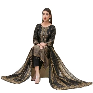 Trajes Shalwar Kameez de Lujo con Tejido Jacquard Banarsi, Decoración de Encaje, Tela Pakistaní e India para Uso Casual - Product Image 1