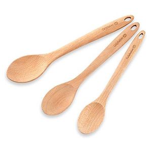 Juego de utensilios de cocina de madera de teca natural o acacia con soporte para cuchara, juego de cucharas y utensilios de cocina de madera - Product Image 6