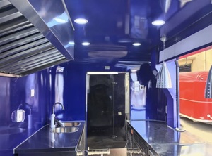 Camion et remorque de nourriture remorquables mobiles multifonctions colorées avec construction en fibre de verre pour collations Hotdogs utilisation en extérieur - Product Image 4