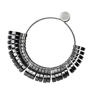 Medidor de Anillos, Juego de Calibres de Dedos de Metal, Banda Ancha 1-15, Herramienta Profesional de Joyería para Medir Tallas de Dedos - Product Image 1