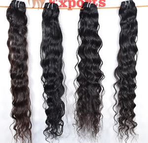 Extensiones de cabello humano indio alineado cutícula sin procesar paquetes naturales ondulados de proveedor virgen crudo al por mayor - Product Image 1