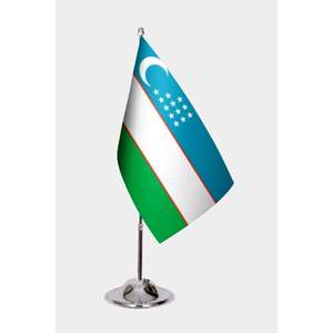 Drapeaux de table imprimés numériquement en provenance d'Ouzbékistan avec mât en aluminium - Product Image 1
