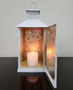 Premium Outdoor Decorative <b>Lantern</b> Pillar <b>Candle</b> Stand Handmade Pure White Metal Holder for <b>Garden</b> Decorations Home Christmas - Product Image 6
