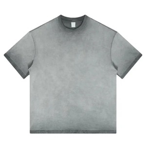 Nouveau 100% coton Chenille broderie Logo t-shirts pour hommes garçons surdimensionné Fitness T-Shirts grande taille tricoté français éponge impression - Product Image 2