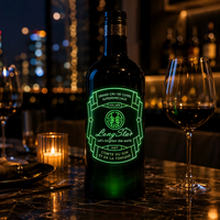 Autocollant lumineux LED personnalisé pour bouteille de vin, amélioration visuelle de la marque d'alcool Longstargift