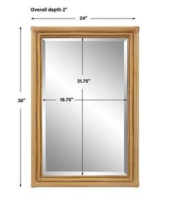 Miroir mural en bois naturel fabriqué à la main rectangulaire pour hôtel appartement salon chambre couloir décoration murale dressing miroir - Product Image 4