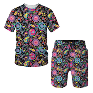 African Print Men's Short <b>Set</b> Solid Pattern Dashiki Tracksuit/Tops/Shorts for Sport and Leisure Summer Male Suit Latest Design - Product Image 1