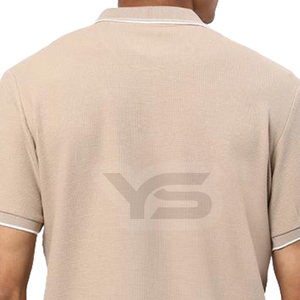 Tela de alta calidad para hombre, algodón a la moda/Spandex, Polo de Golf transpirable en blanco, logotipo bordado personalizado - Product Image 4