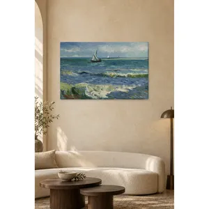 ภาพพิมพ์บนผืนผ้าใบเรือตกปลาของฟิดา แวนโก๊ะในทะเลที่มีคลื่นกระเพื่อม - Product Image 5