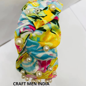 CRAFT <b>MEN</b> INDIA Designer Women's Elastic Beaded Pearl Crystal Hairband European American Style All-season Unique <b>Headbands</b> - Product Image 1