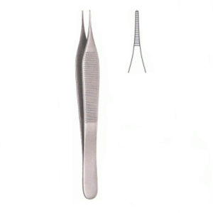 Fórceps de tejido Adson, plataforma de atado Manual de dientes, mango plano, instrumento de agarre quirúrgico de acero inoxidable de 4,75 pulgadas, Simaeco Medical - Product Image 6