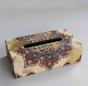 Caja de pañuelos impresa esmaltada de madera de fabricación al por mayor soporte de caja de pañuelos de nuevo diseño para artículo decorativo de hotel en casa - Product Image 5