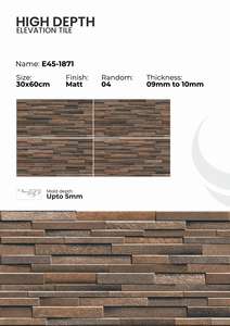 Façades urbaines haut de gamme utilisant des carreaux de porcelaine mats à haute profondeur de 300x600 mm - Product Image 3