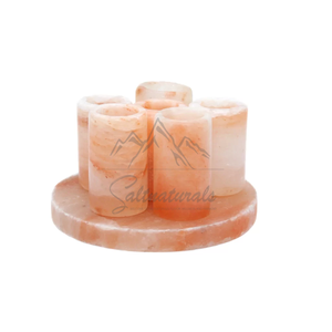 Vasos de chupito de tequila de sal del Himalaya elegantes de diseño personalizado con bandeja hechos a mano para la mejor experiencia de beber - Product Image 1