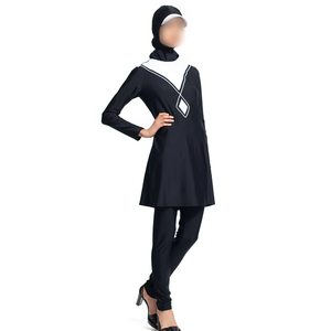 Burkini 2 pièces imprimé coupe haute pour femme musulmane, grande taille, en Spandex/Polyester, écologique, collection 2026 - Product Image 1