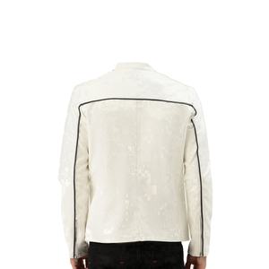 Chaqueta de Cuero de Camuflaje para Hombre, Cuello Alto, Elegante, Ecológica, Transpirable, para Uso Casual, Color Blanco, para Clima Frío - Product Image 2