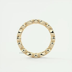 Ensemble de lunette Moissanite alliance 1.92 TCW poire et pierres rondes en or jaune massif 14 carats bague empilable éternité pour elle - Product Image 5