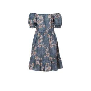 Floral Boho High Street <b>Mini</b> Dress Off-Shoulder Flared Design Elegant Casual Ladies XS Elastic Waist Trendy Dress - Product Image 2