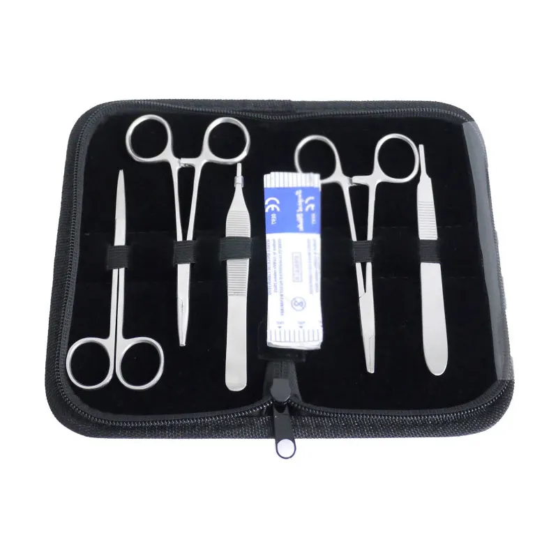 Kit de prática de sutura cirúrgica, kit de treinamento de sutura com almofada de silicone para alunos médicos