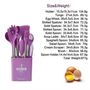 Juego de Utensilios de Cocina de Silicona Premium de 12 Piezas, Cucharas, Espátulas, Resistentes al Calor hasta 392F, Antiadherentes, Aptos para Lavavajillas - Product Image 5