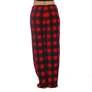 Femmes flanelle solide salon pantalon décontracté Stretch vêtements de nuit bas poches confortable cordon respirant jambe large grande taille - Product Image 5