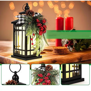 Nueva llegada atractiva decoración navideña para el hogar linterna de Metal portavelas linterna colgante negra para proveedores mayoristas - Product Image 5