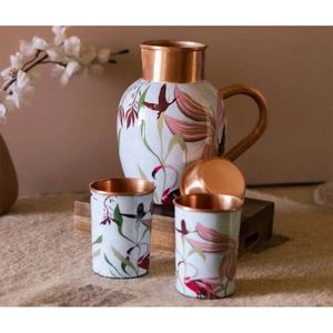 Ensemble d'accessoires de salle de bain en cuivre, design élégant en forme de carafe, pour une décoration de salle de bain élégante - Product Image 1