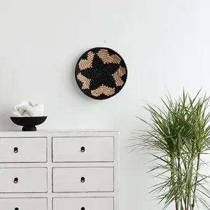 Venta caliente bohemio Seagrass decoración colgante de pared forma redonda conjunto de varias piezas diseño de flores Vietnam hecho a mano OEM - Product Image 2