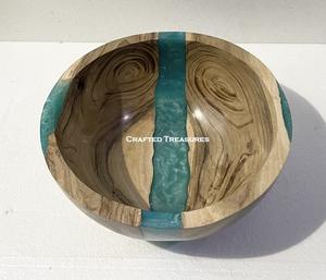 Cuenco decorativo de madera Natural 100% para servir, accesorio para el hogar, cuenco para servir para ensaladas, fiestas, cuenco de madera para servir - Product Image 3